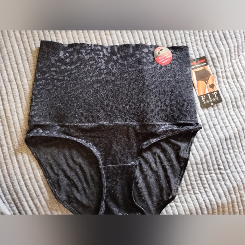 Rene Rofe FIT Firm Control Hi-Waist Lace Brief Sz XL NWT